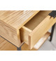 Table d'appoint en placage de bois et métal noir