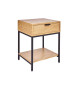 Table d'appoint en placage de bois et métal noir