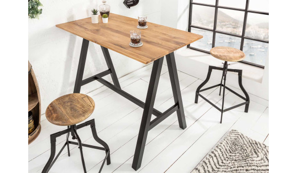 Table de bar en chêne sauvage 120 cm
