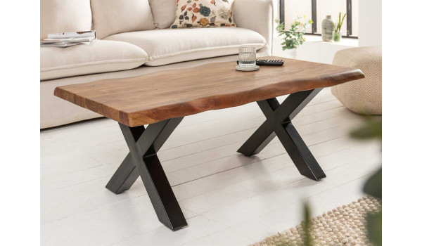 Table basse 110 cm plateau en bois massif