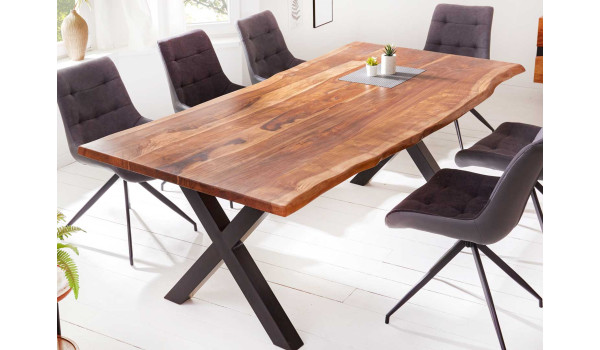 Table de repas sesham et métal