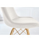 Chaise velours champagne pieds métal doré