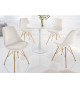 Chaise velours champagne pieds métal doré