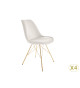 Chaise velours champagne pieds métal doré