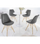 Chaise velours grise pieds métal doré