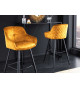 Fauteuils de bar jaune moutarde et métal noir