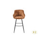 Chaises de bar velours marron