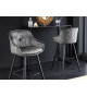 Tabourets de bar velours gris