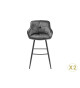 Tabourets de bar velours gris