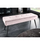 Banc d'entrée en velours rose 100 cm