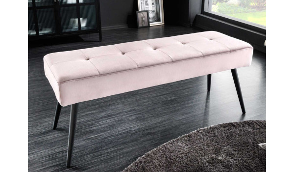 Banc d'entrée en velours rose 100 cm