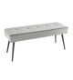 Banc d'entrée en velours gris 100 cm
