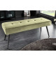 Banc de couloir vert olive et métal noir