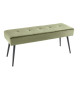 Banc de couloir vert olive et métal noir