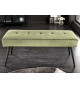Banc de couloir vert olive et métal noir