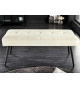 Banc 100 cm velours champagne et métal noir