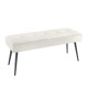 Banc 100 cm velours champagne et métal noir