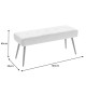 Banc 100 cm velours champagne et métal noir