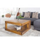 Table basse carrée originale en bois massif