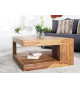 Table basse carrée originale en bois massif