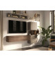 Ensemble TV contemporain argile et chêne mercure