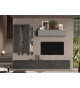 Composition TV contemporaine gris graphite et ardoise