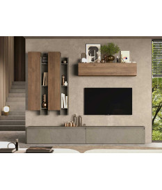 Composition tv avec rangements muraux
