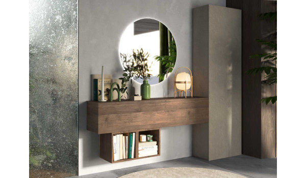 Ensemble d'entrée contemporain avec miroir