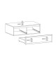 Composition tv blanc brillant et bois foncé