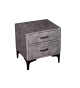 Chevet en velours gris foncé 2 tiroirs