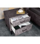 Chevet en velours gris foncé 2 tiroirs