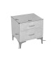 Table de nuit en velours bleu pétrole