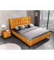 Lit 2 places velours jaune moutarde