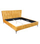Lit 2 places velours jaune moutarde