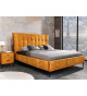 Lit 2 places velours jaune moutarde