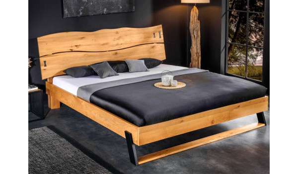 Lit 2 places bois massif et placage