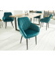 Chaises en velours turquoise avec accoudoir