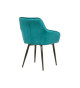 Chaises en velours turquoise avec accoudoir