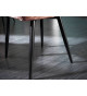 Fauteuils en velours marron et métal noir