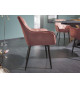 Fauteuils en velours marron et métal noir