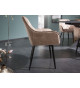 Chaises en velours champagne