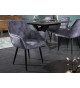 Chaises en velours gris et métal noir