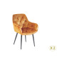 Fauteuils velours jaune moutarde