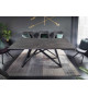 Table de repas contemporain céramique et métal