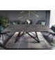 Table de repas contemporain céramique et métal