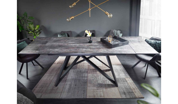 Table à manger 180-260 cm céramique couleur lave
