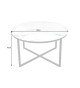 Table basses ronde en verre et métal 80 cm