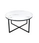 Table basses ronde en verre et métal 80 cm