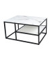 Table basse rectangulaire marbre blanc et noir