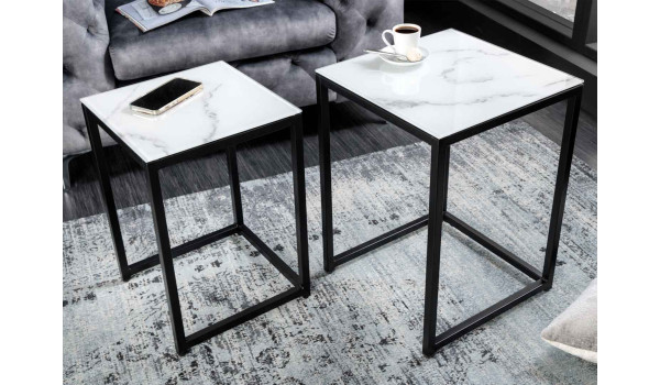 Lot de 2 tables d'appoint modernes